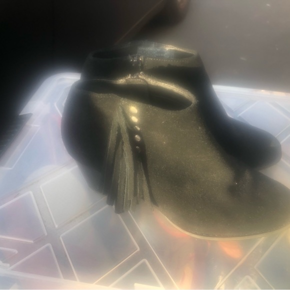 Vionic 322 Faros Womens Black Suede Leather Upright Faros Fringe Boots Size 7.5 - Picture 3 of 11